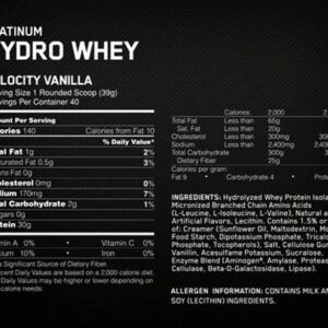 Optimum Nutrition Platinum Hydrowhey