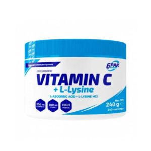 6PAK Nutrition Vitamin C + L-Lysine 240g
