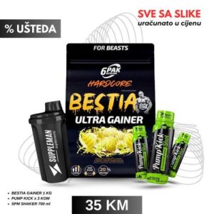 BESTIA ULTRA GAINER 1KG + ŠEJKER + PREWORKOUT