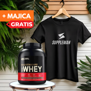 100% GOLD STANDARD WHEY 2,27 kg + SUPPLEMAN™  T-SHIRT Gratis