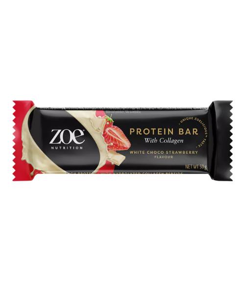 ZOE Protein Bar 50g White Choco Strawberry